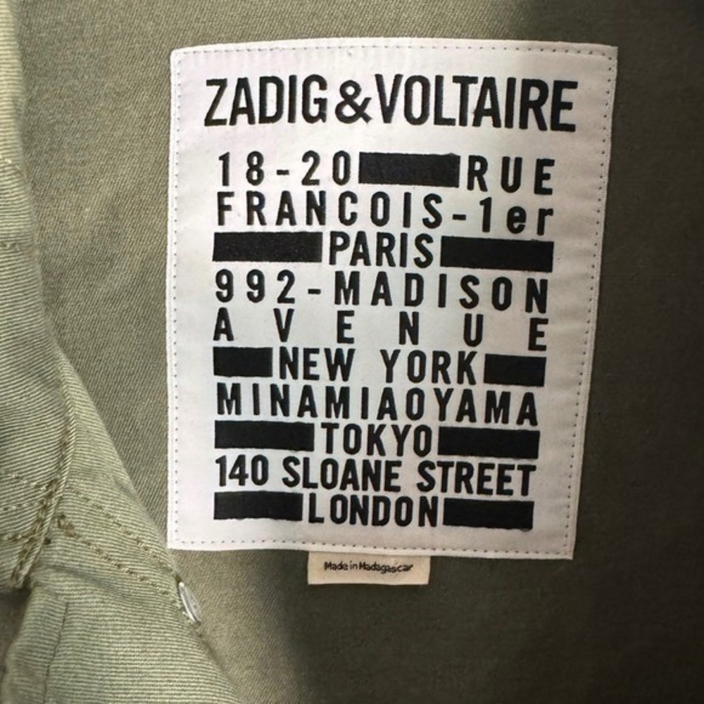 Zadig & Voltaire Kayak Mili Gold Skull Military Jacket L - Picture 2 of 10